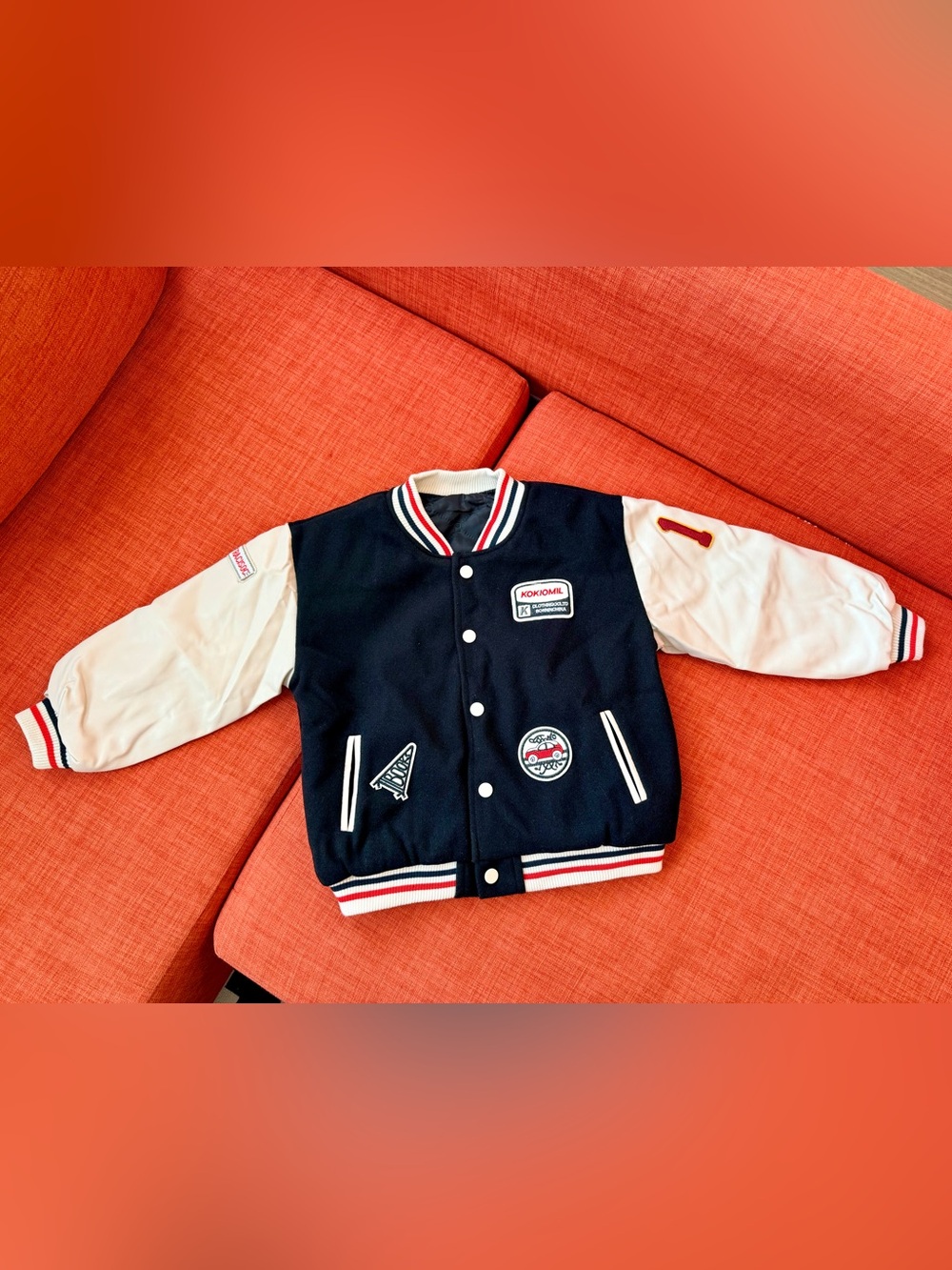 Navy and White Varsity Jacket